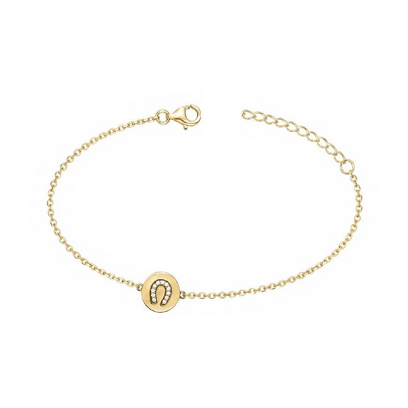 Bracelet femme fer à cheval edora plaque or et oxydes - bracelets-femme - edora