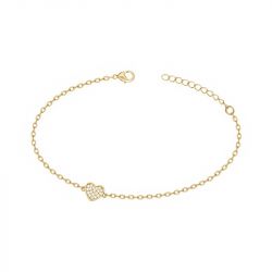 Bracelet femme coeur edora plaque or et oxydes - bracelets-femme - edora - 0