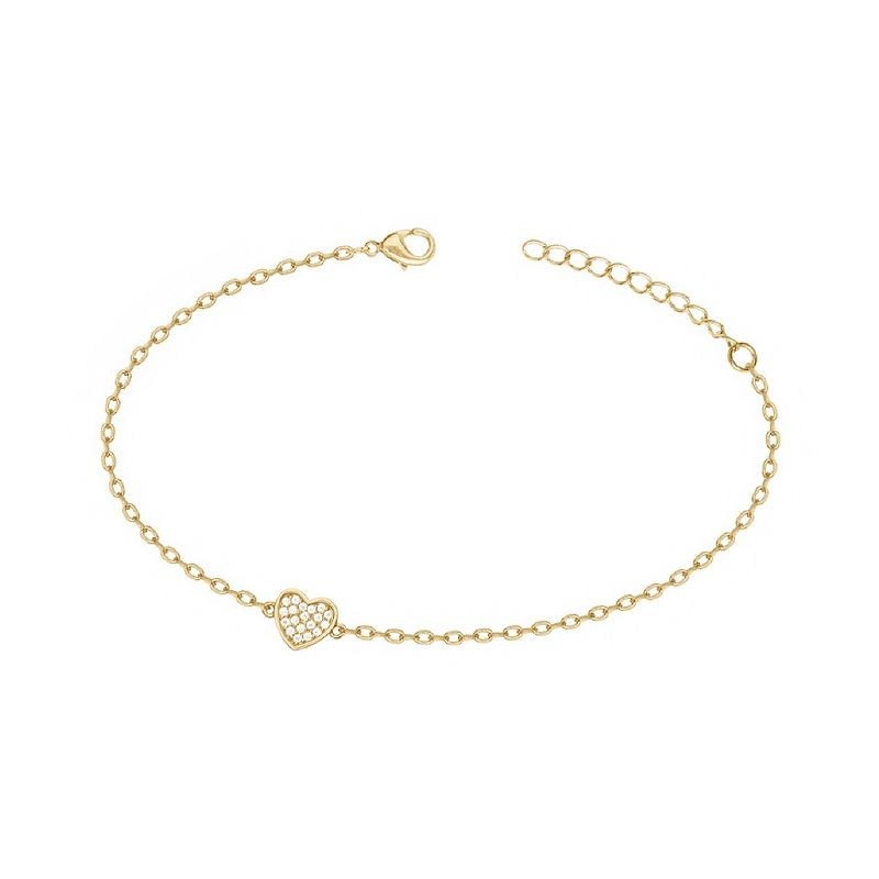 Bracelet femme coeur edora plaque or et oxydes - bracelets-femme - edora