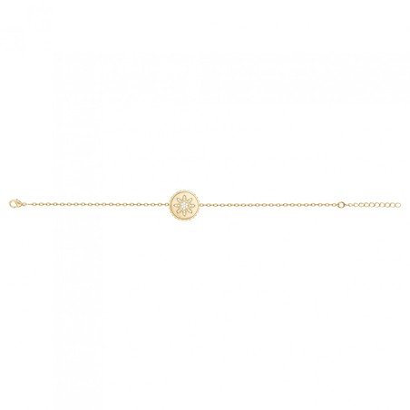 Bracelet femme fleur edora plaque or et oxydes – bracelets femme