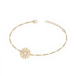 Bracelet femme fleur edora plaque or et oxydes - bracelets-femme - edora - 0