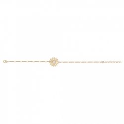 Bracelet femme fleur edora plaque or et oxydes - bracelets-femme - edora - 2