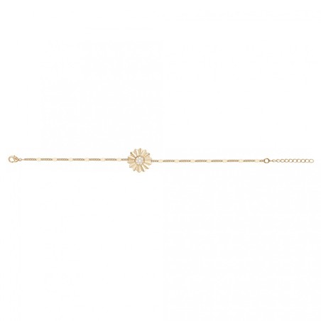Bracelet femme fleur edora plaque or et oxydes – bracelets femme