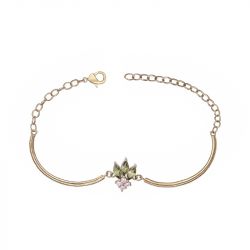 Bracelet femme semi-rigide edora plaque or et oxydes multicolores - bracelets-femme - edora - 0