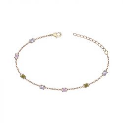 Bracelet femme edora plaque or et oxydes multicolores - bracelets-femme - edora - 0