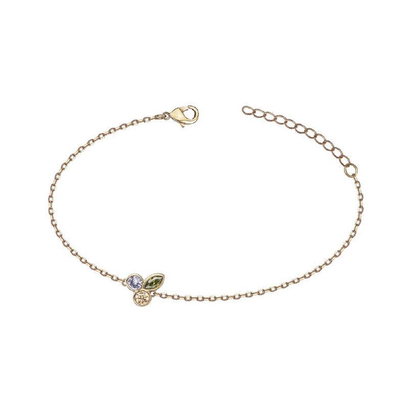 Bracelet femme edora plaque or et spinelles synthétiques - bracelets-femme - edora