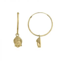 Boucles d'oreilles femme pendantes bouddha edora plaque or - boucles-d-oreilles-femme - edora - 0