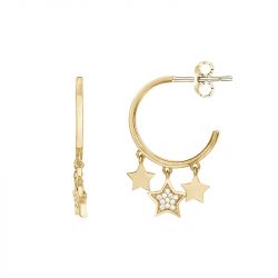 Boucles d'oreilles femme pendantes breloques étoiles plaque or et oxydes
 - boucles-d-oreilles-femme - edora - 0
