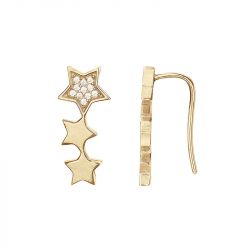 Boucles d'oreilles femme étoiles plaque or et oxydes - boucles-d-oreilles-femme - edora - 0