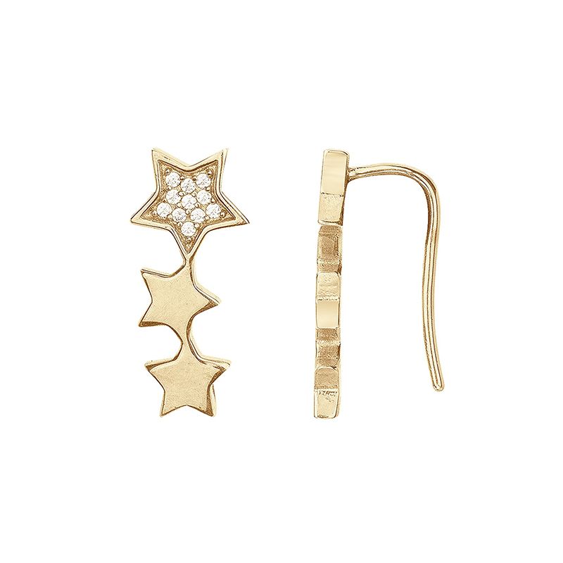 Boucles d'oreilles femme étoiles plaque or et oxydes - boucles-d-oreilles-femme - edora
