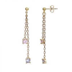 Boucles d'oreilles femme pendantes plaque or et spinelles
 - boucles-d-oreilles-femme - edora - 0