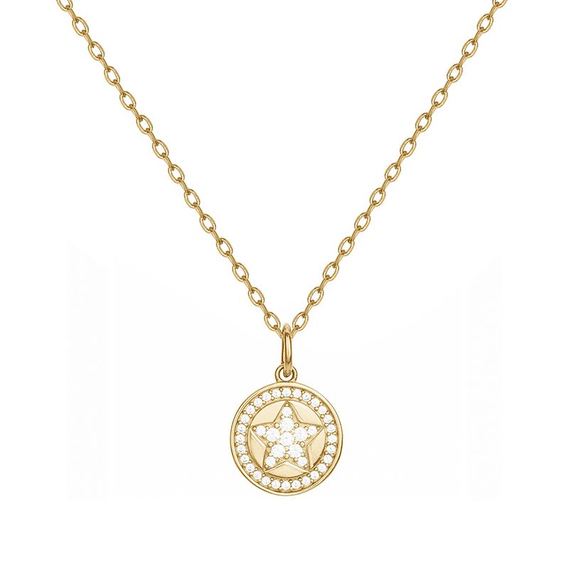 Collier femme etoile edora plaque or et oxydes - colliers-femme - edora