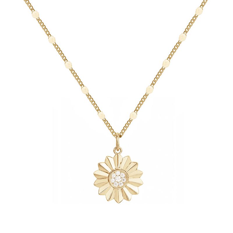 Collier femme fleur edora plaque or et oxydes - colliers-femme - edora