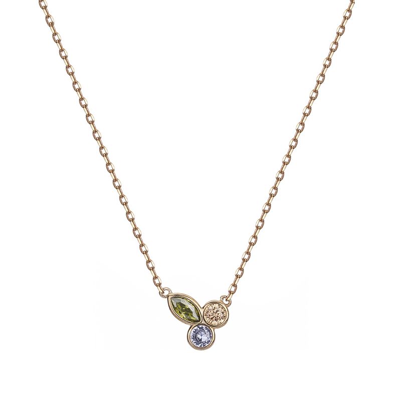 Collier femme edora plaque or et oxydes multicolores - colliers-femme - edora