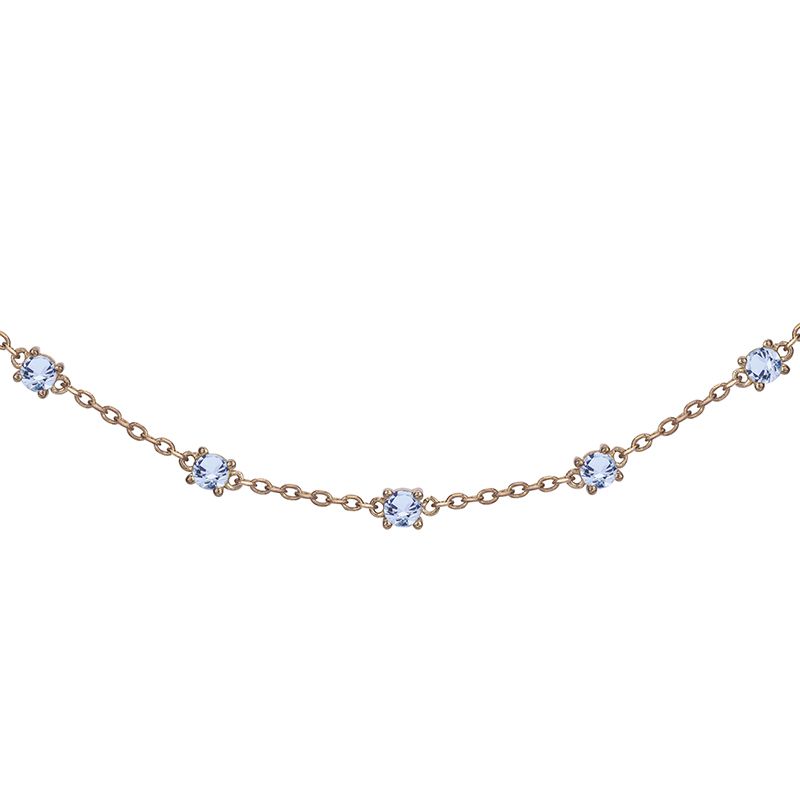 Collier femme edora plaque or et spinelles bleues - colliers-femme - edora