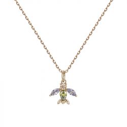Collier femme edora hirondelle plaque or, oxydes et spinelles synthétiques - colliers-femme - edora - 0