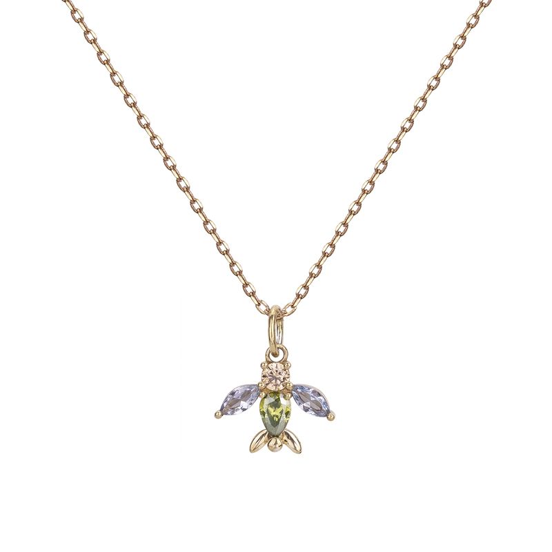 Collier femme edora hirondelle plaque or, oxydes et spinelles synthétiques - colliers-femme - edora