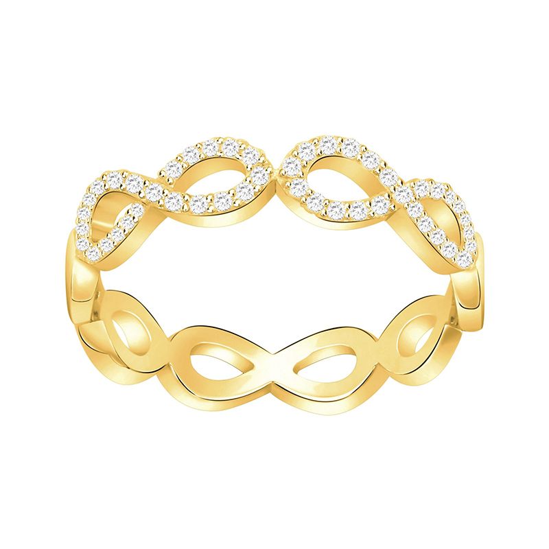 Bague femme signes infini edora plaque or et oxydes - bagues-femmes - edora