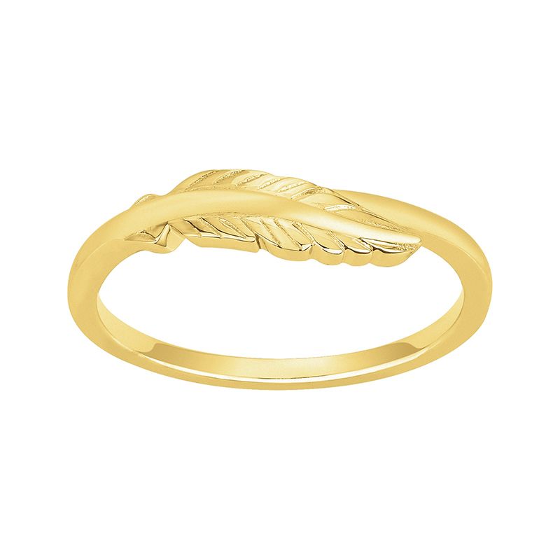 Bague femme plume edora plaque or - bagues-femmes - edora Bague femme plume edora plaque or - bagues-femmes - edora