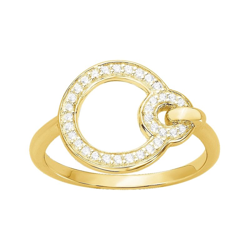 Bague femme cercles empierré edora plaque or et oxydes - bagues-femmes - edora