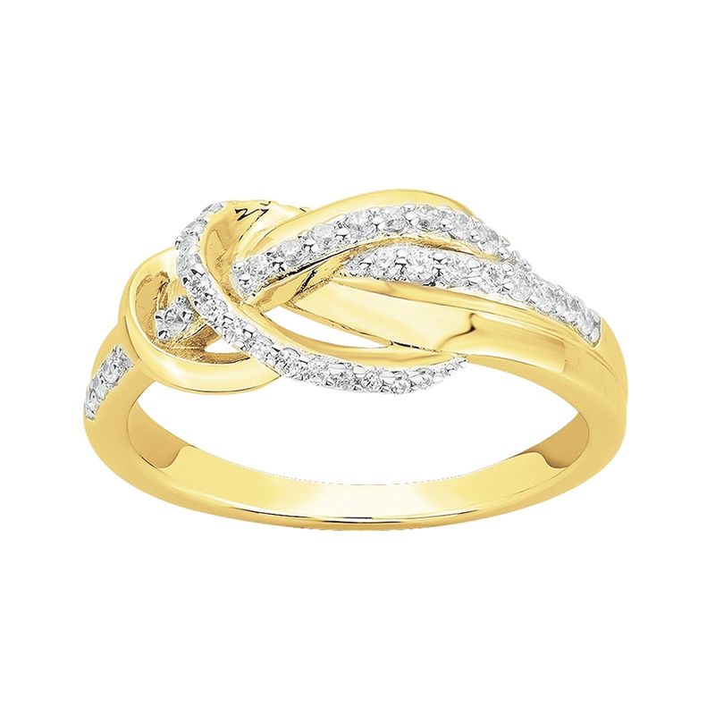 Bague femme noeuds empierrés edora plaque or et oxydes - bagues-femmes - edora