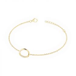 Bracelet femme sphère edora plaque or et oxydes - bracelets-femme - edora - 0
