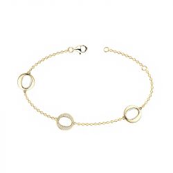 Bracelet femme ovales edora plaque or et oxydes - bracelets-femme - edora - 0