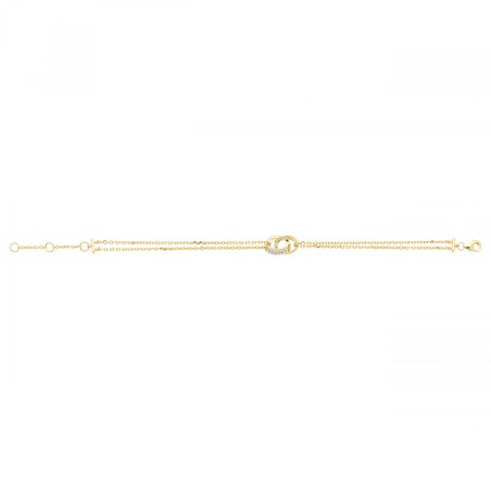 Bracelet femme double edora plaque or et oxydes – bracelets femme