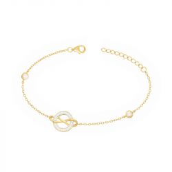 Bracelet femme signe infini edora plaque or et oxydes - bracelets-femme - edora - 0