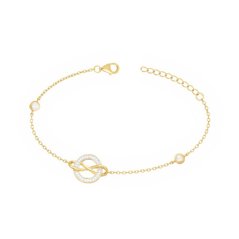 Bracelet femme signe infini edora plaque or et oxydes - bracelets-femme - edora