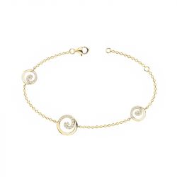 Bracelet femme spirales edora plaque or et oxydes - bracelets-femme - edora - 0