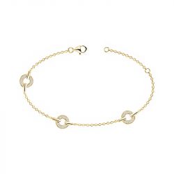 Bracelet femme cercles empierrés edora plaque or et oxydes - bracelets-femme - edora - 0