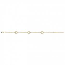 Bracelet femme cercles empierrés edora plaque or et oxydes - bracelets-femme - edora - 2