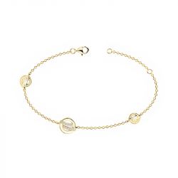 Bracelet femme cercles et barrettes edora plaque or et oxydes
 - bracelets-femme - edora - 0