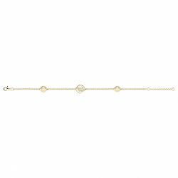 Bracelet femme cercles et barrettes edora plaque or et oxydes
 - bracelets-femme - edora - 2