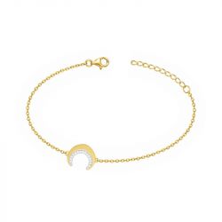 Bracelet femme croissant empierré edora plaque or et oxydes - bracelets-femme - edora - 0