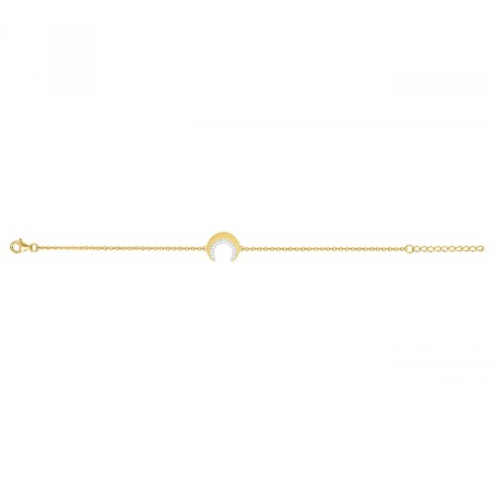 Bracelet femme croissant empierré edora plaque or et oxydes – bracelets femme