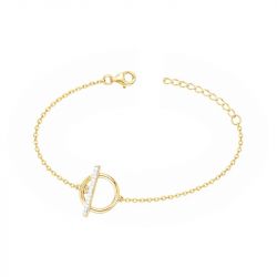 Bracelet femme cercle empierré edora plaque or et oxydes
 - bracelets-femme - edora - 0