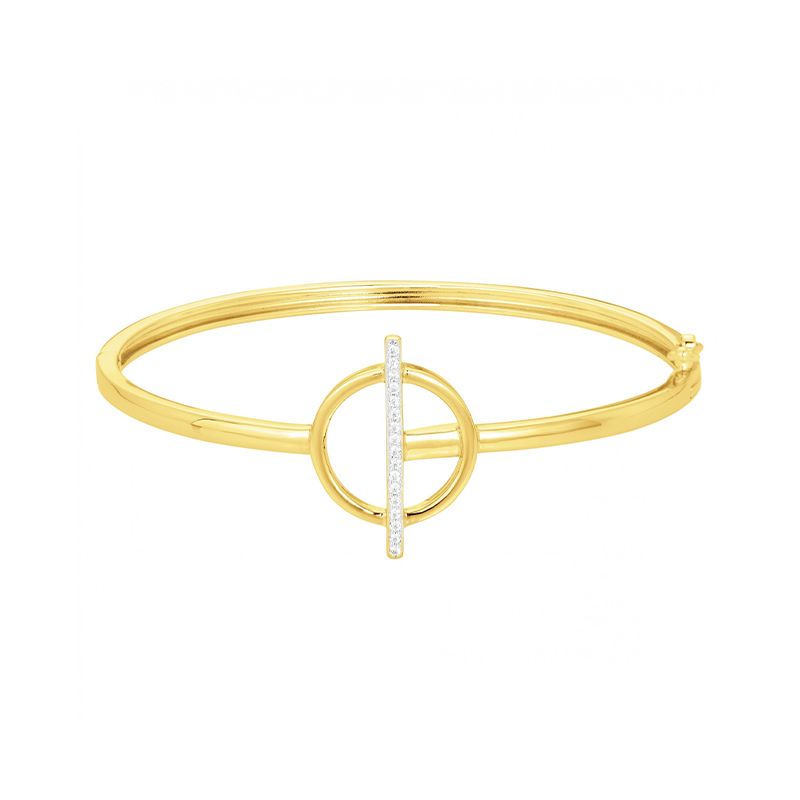 Bracelet femme jonc cercle empierré edora plaque or et oxydes - bracelets-femme - edora