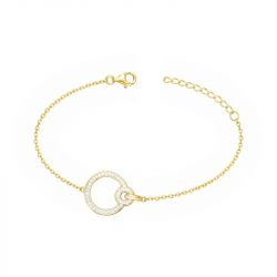 Bracelet femme cercles empierrés edora plaque or et oxydes - bracelets-femme - edora - 0