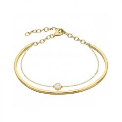 Bracelet femme semi-rigide edora plaque or et oxydes - bracelets-femme - edora - 0
