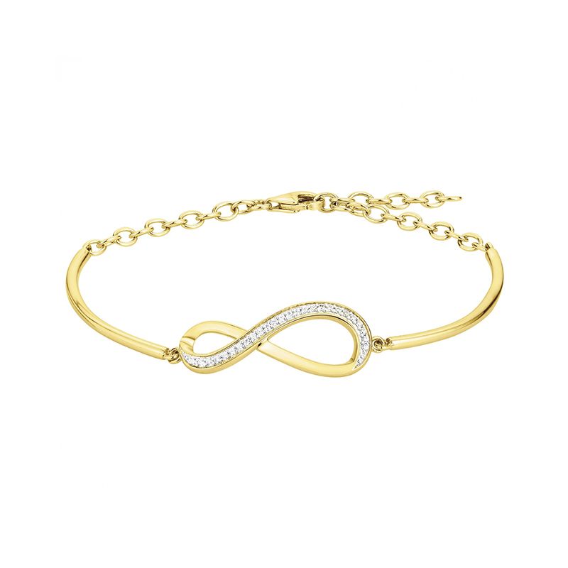 Bracelet femme coeur plaque or jaune et oxydes - bracelets-plaque-or - edora