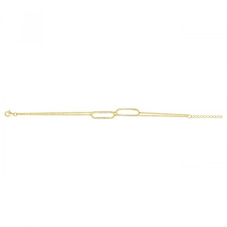 Bracelet femme double épingles edora plaque or et oxydes
 – bracelets femme