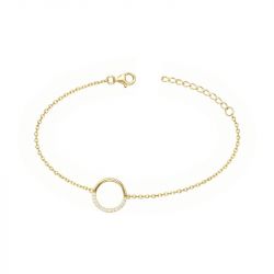 Bracelet femme cercle edora plaque or et oxydes - bracelets-femme - edora - 0
