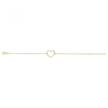 Bracelet femme coeur edora plaque or et oxydes – bracelets femme