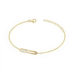 Bracelet femme épingle edora plaque or et oxydes - bracelets-femme - edora - 0