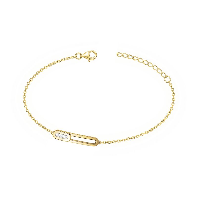 Bracelet femme épingle edora plaque or et oxydes - bracelets-femme - edora