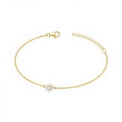 Bracelet femme fleur edora plaque or et oxydes
 - bracelets-femme - edora - 0