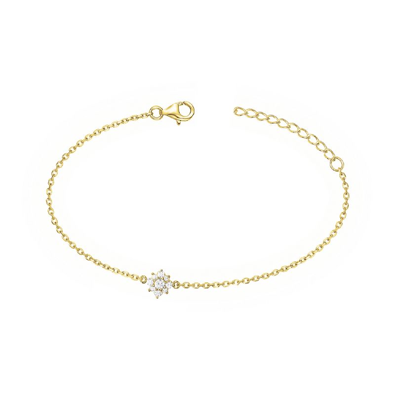 Bracelet femme fleur edora plaque or et oxydes
 - bracelets-femme - edora