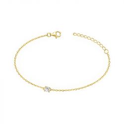 Bracelet femme solitaire edora plaque or et oxyde - bracelets-femme - edora - 0